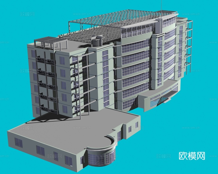 多层公建 办公楼外观免费3d模型下载