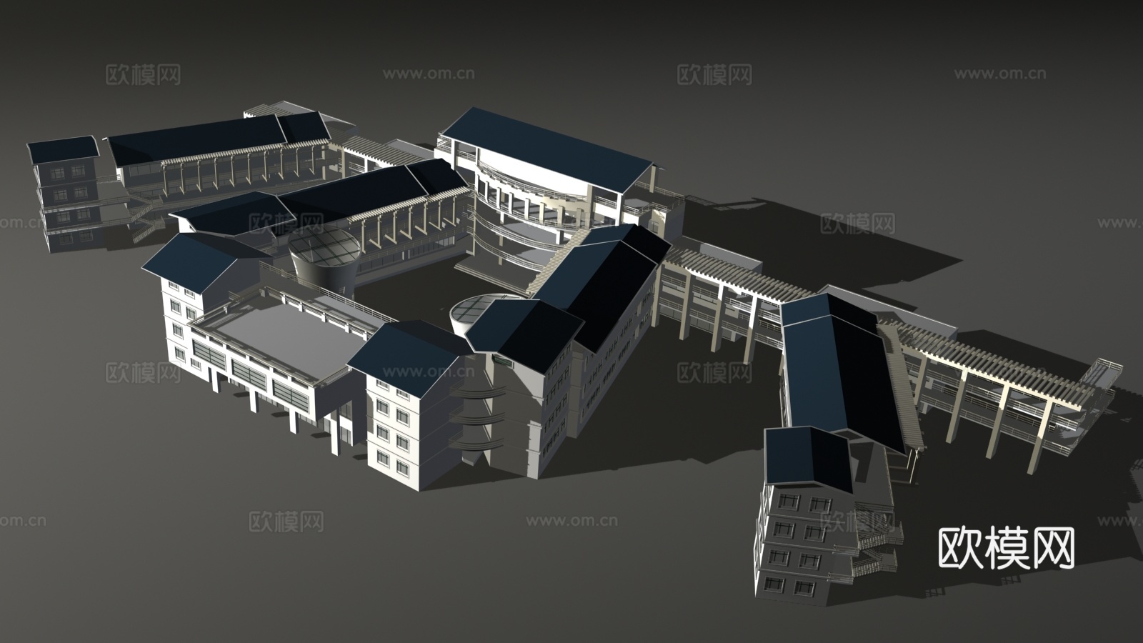 多层公建 综合楼外观免费3d模型下载