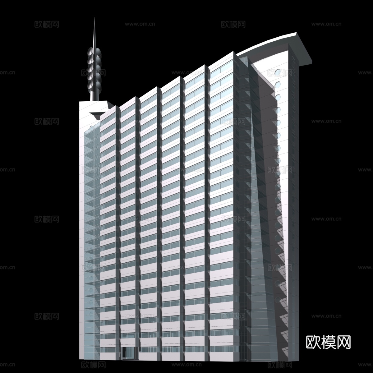 多层公建 办公楼外观免费3d模型下载