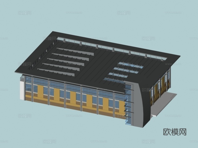 多层公共建筑外观免费3d模型