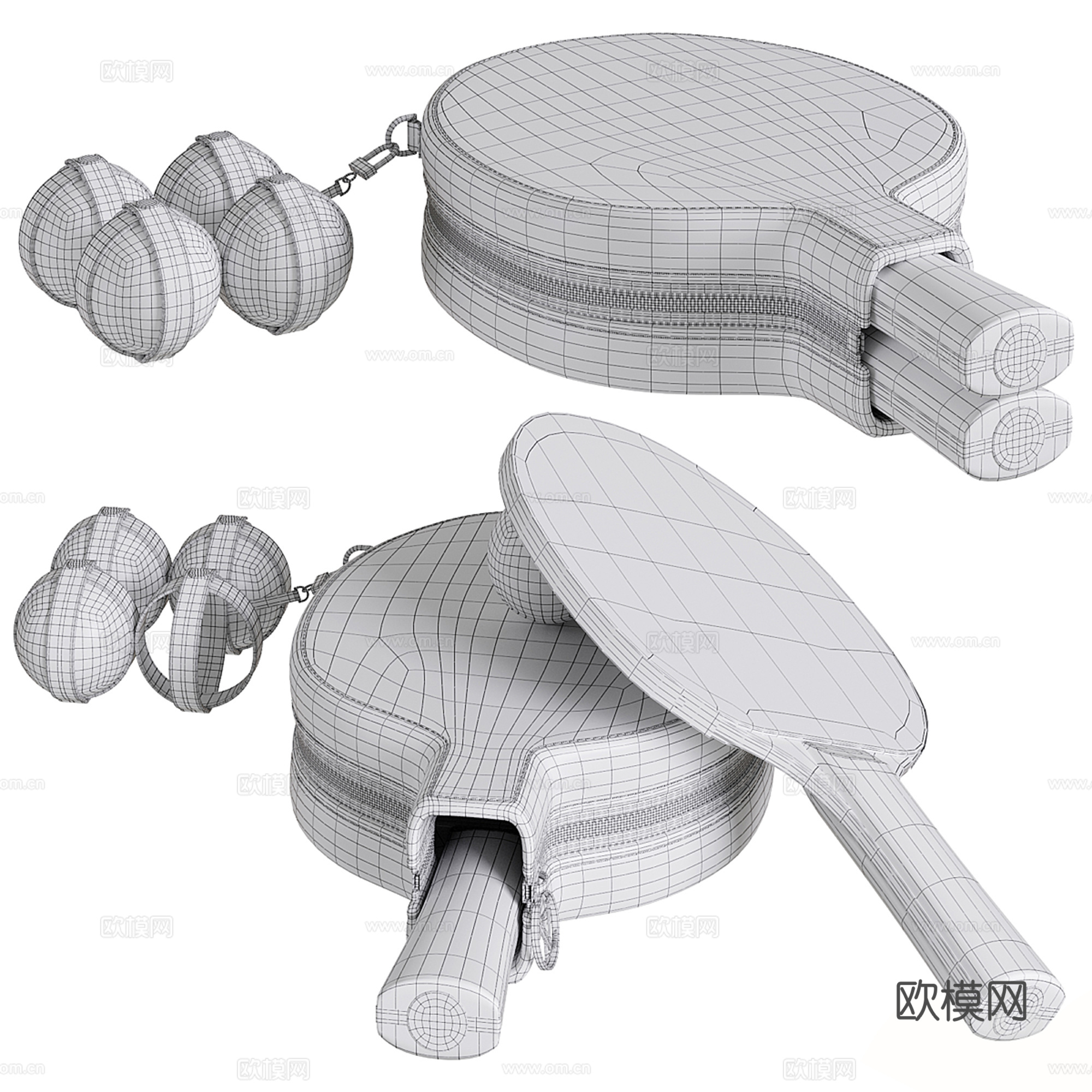 现代LV乒乓球拍3d模型