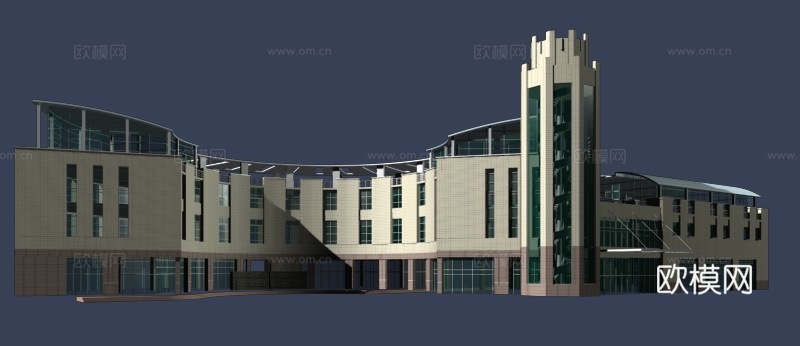 办公楼外观免费3d模型下载