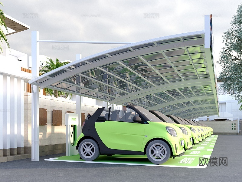 现代共享汽车车棚3d模型下载（渲染图3）