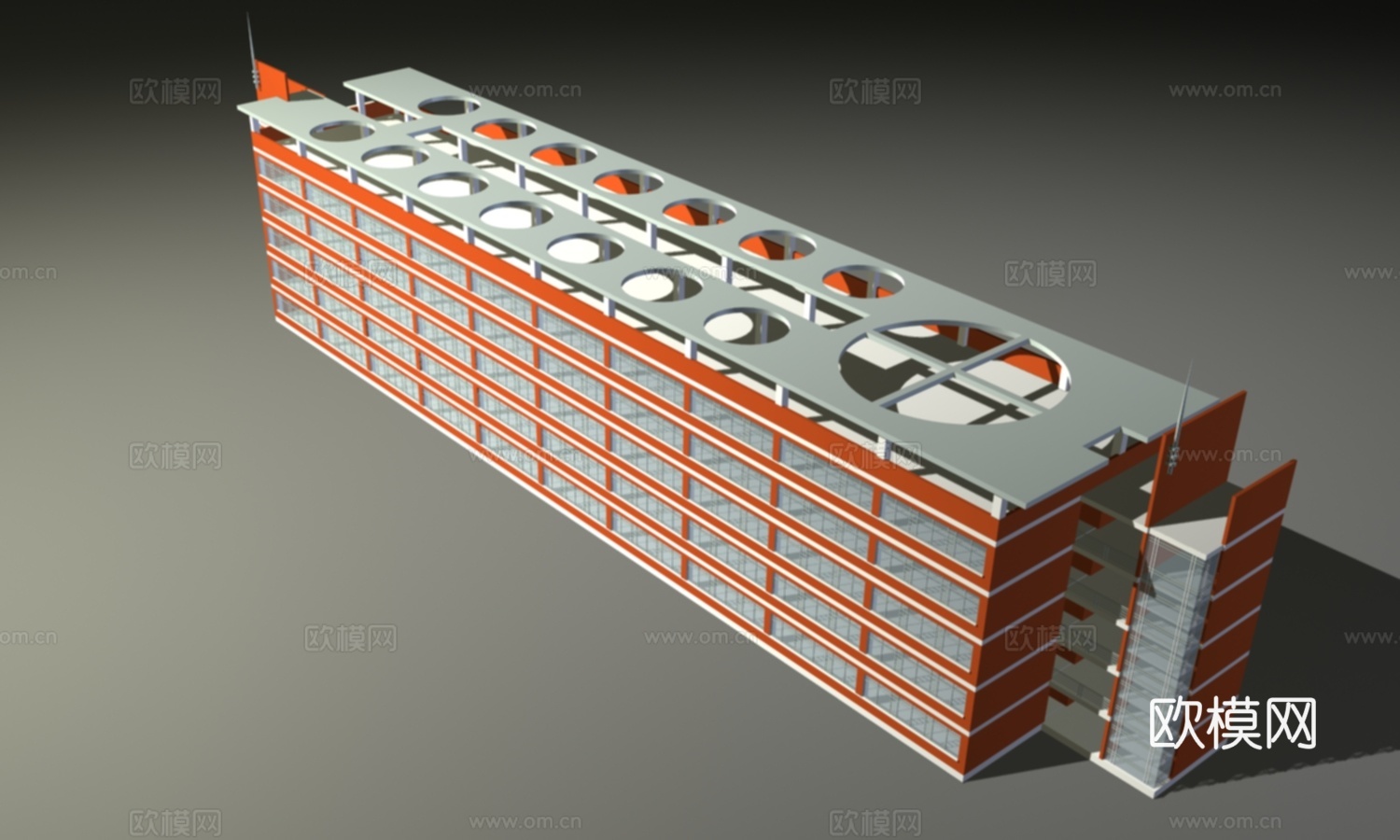 多层公建外观免费3d模型