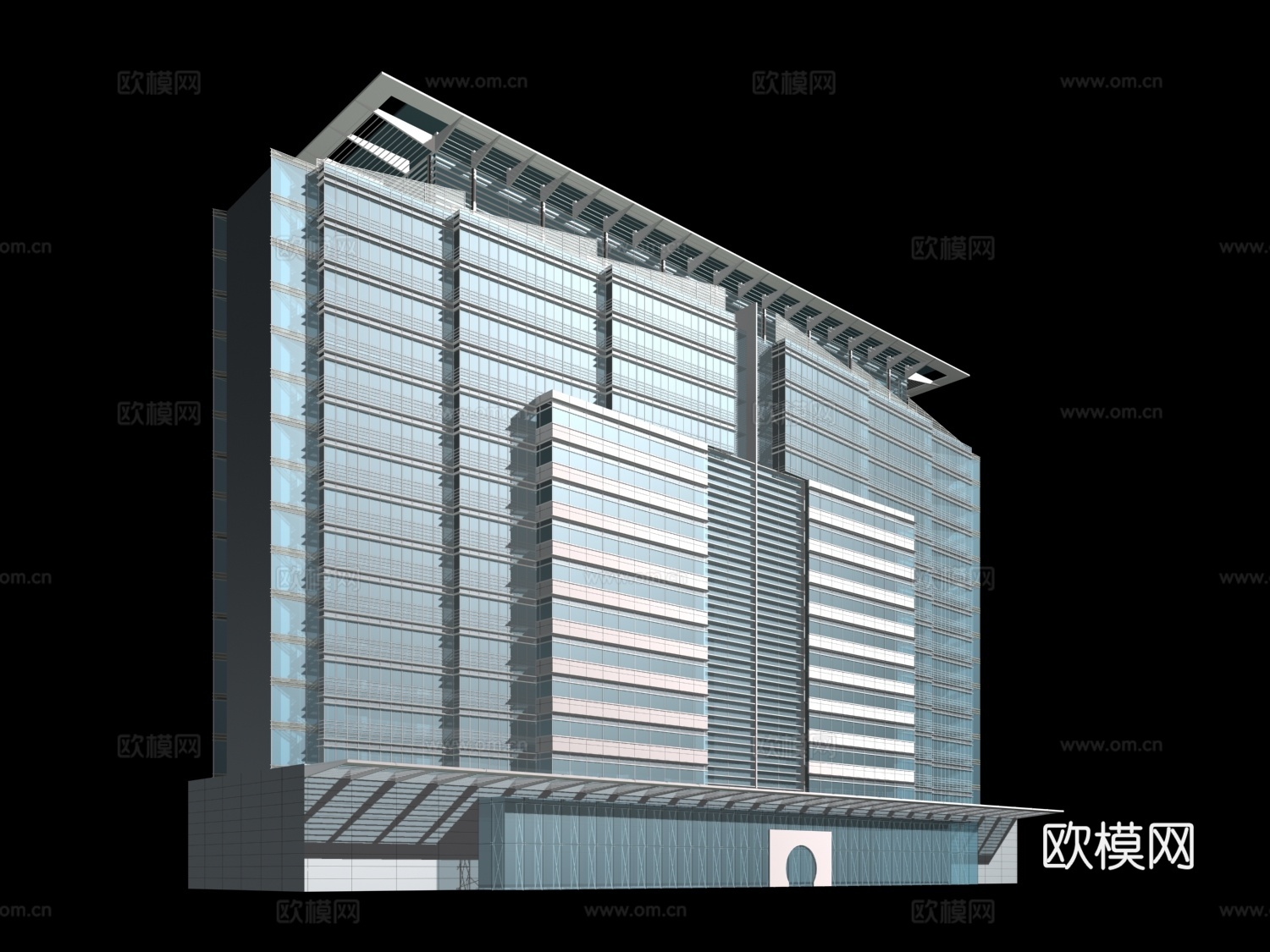 多层公建 办公楼外观免费3d模型