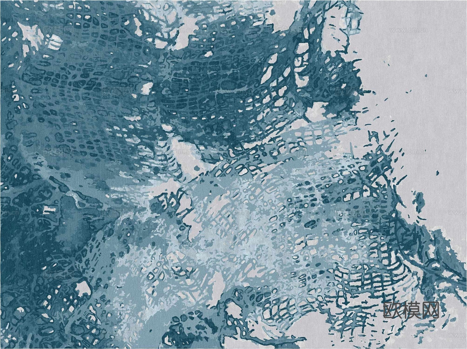 蓝色渐变泼墨地毯