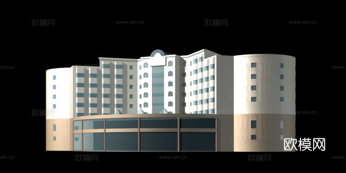 杭州海华宾馆外观免费3d模型