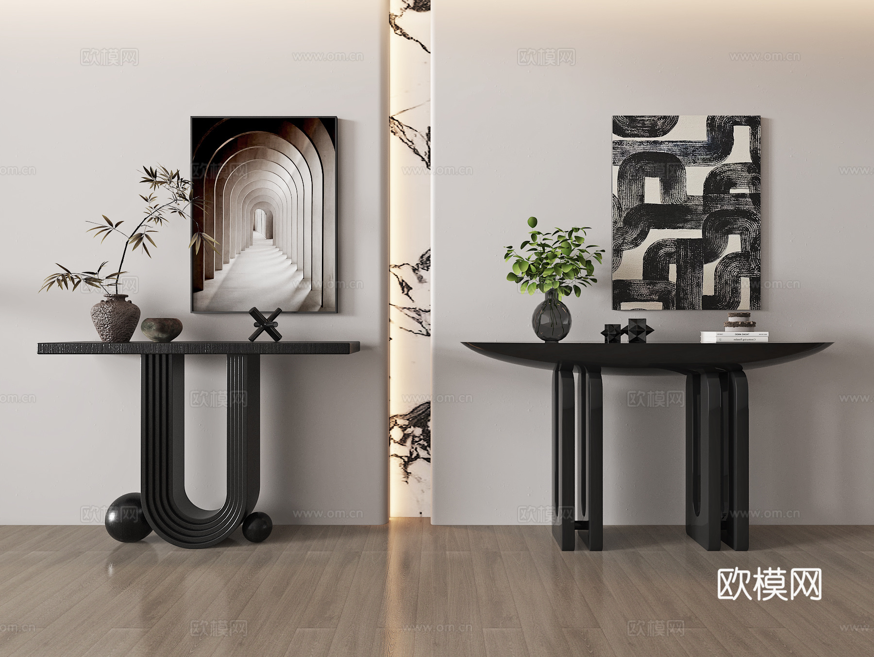 现代条案 端景台su模型下载（渲染图2）