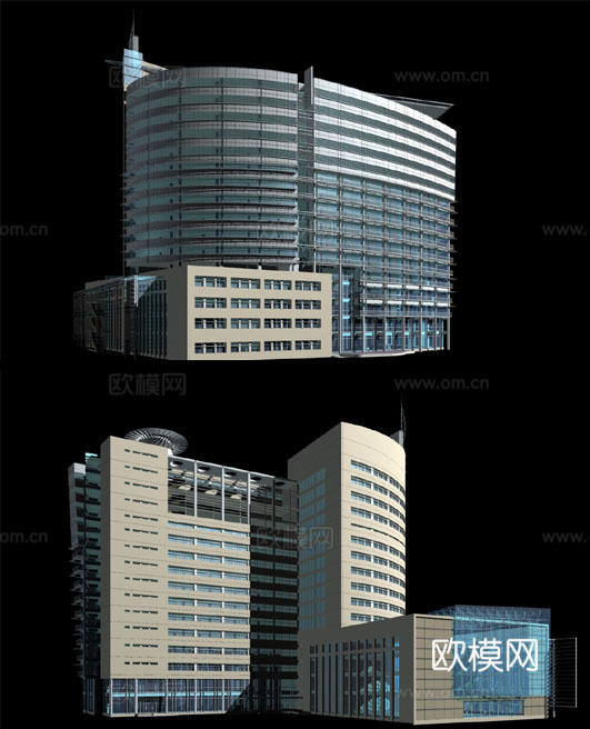 多层公共建筑外观免费3d模型下载