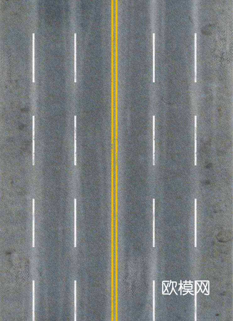 3种多车道公路画线路面组合下载（渲染图3）