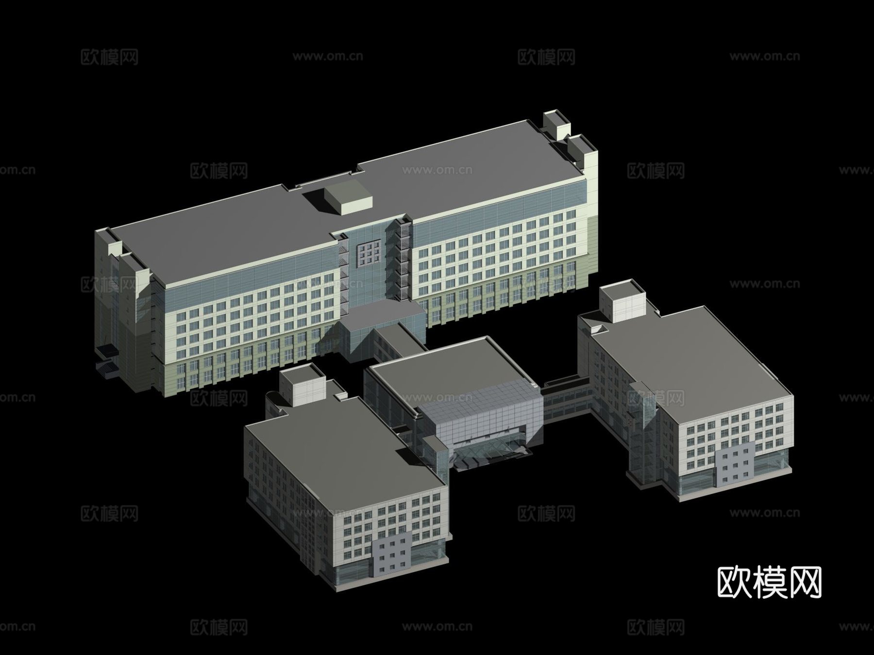 多层公共建筑外观免费3d模型