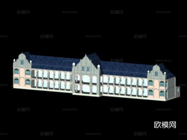 欧式住宅楼外观免费3d模型下载(渲染图8)