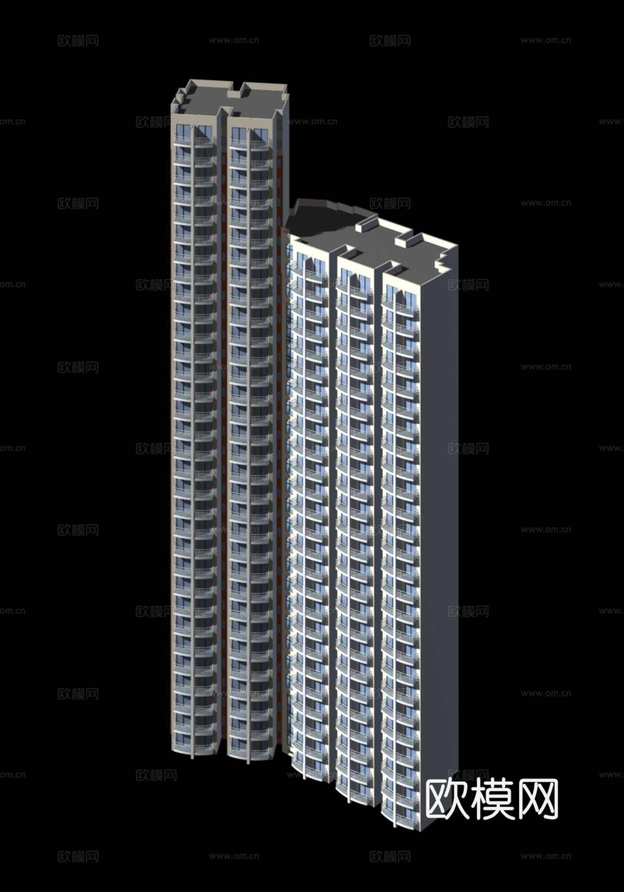 高层住宅楼外观免费3d模型