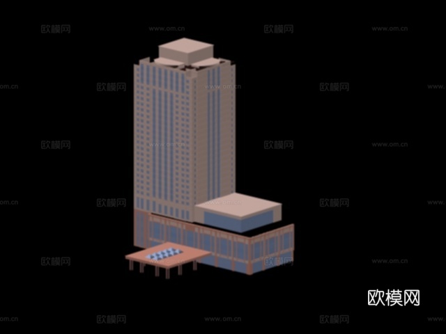 高层办公楼外观免费3d模型