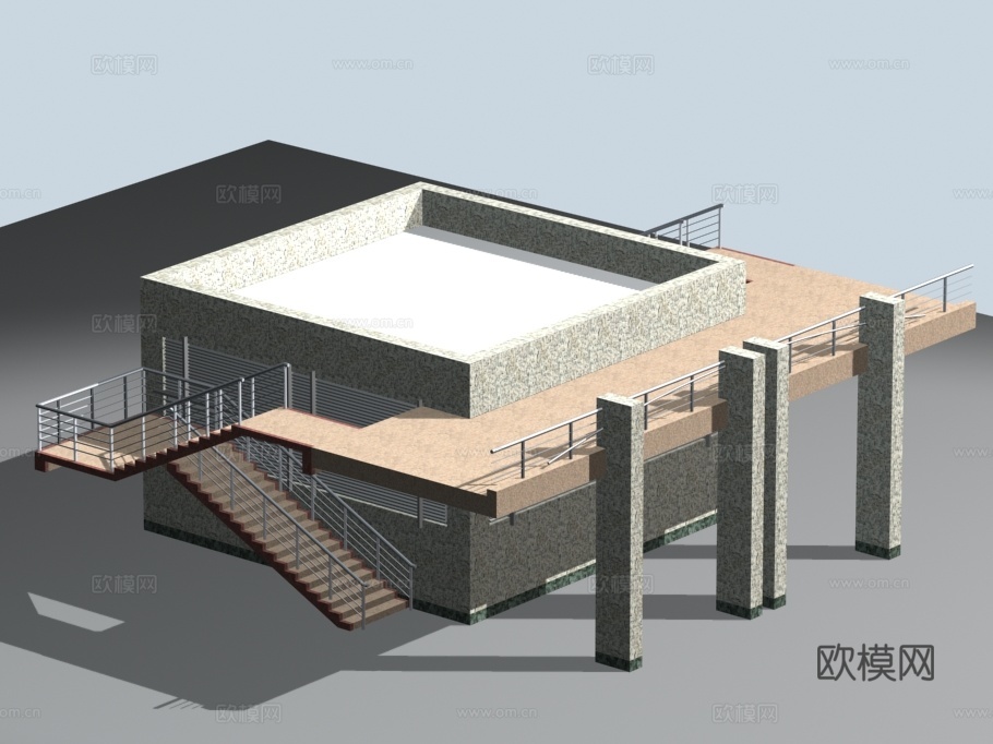 圆形公共建筑外观免费3d模型