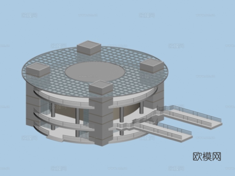 圆形公共建筑外观免费3d模型