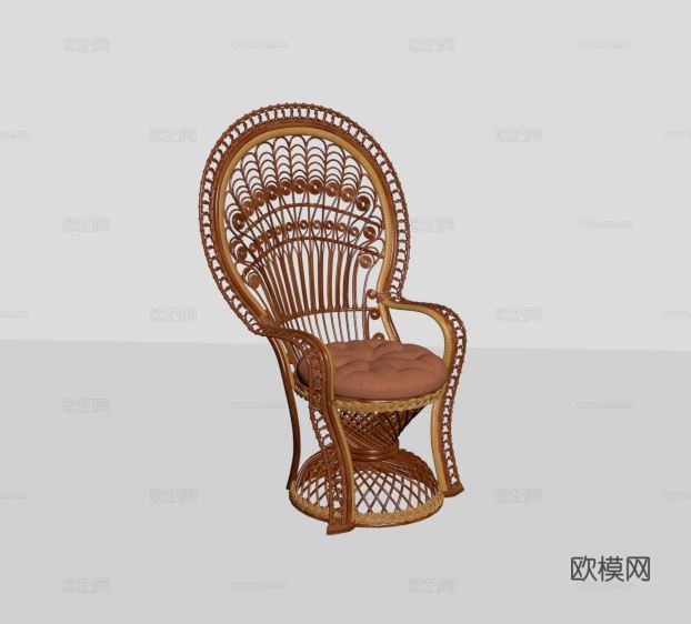 Rattan chair 简欧椅子 休闲椅3d模型