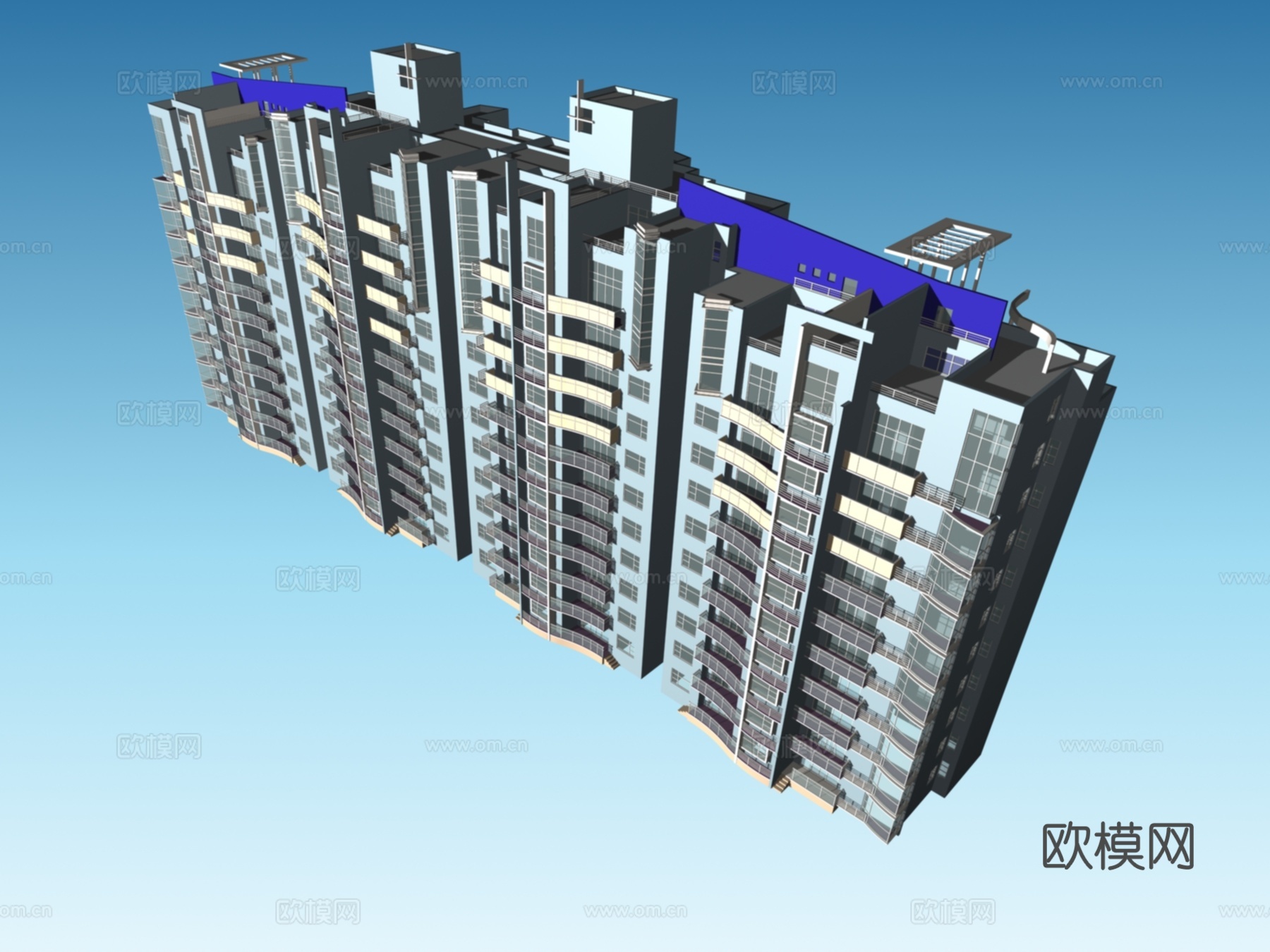 办公楼 综合楼外观3d模型