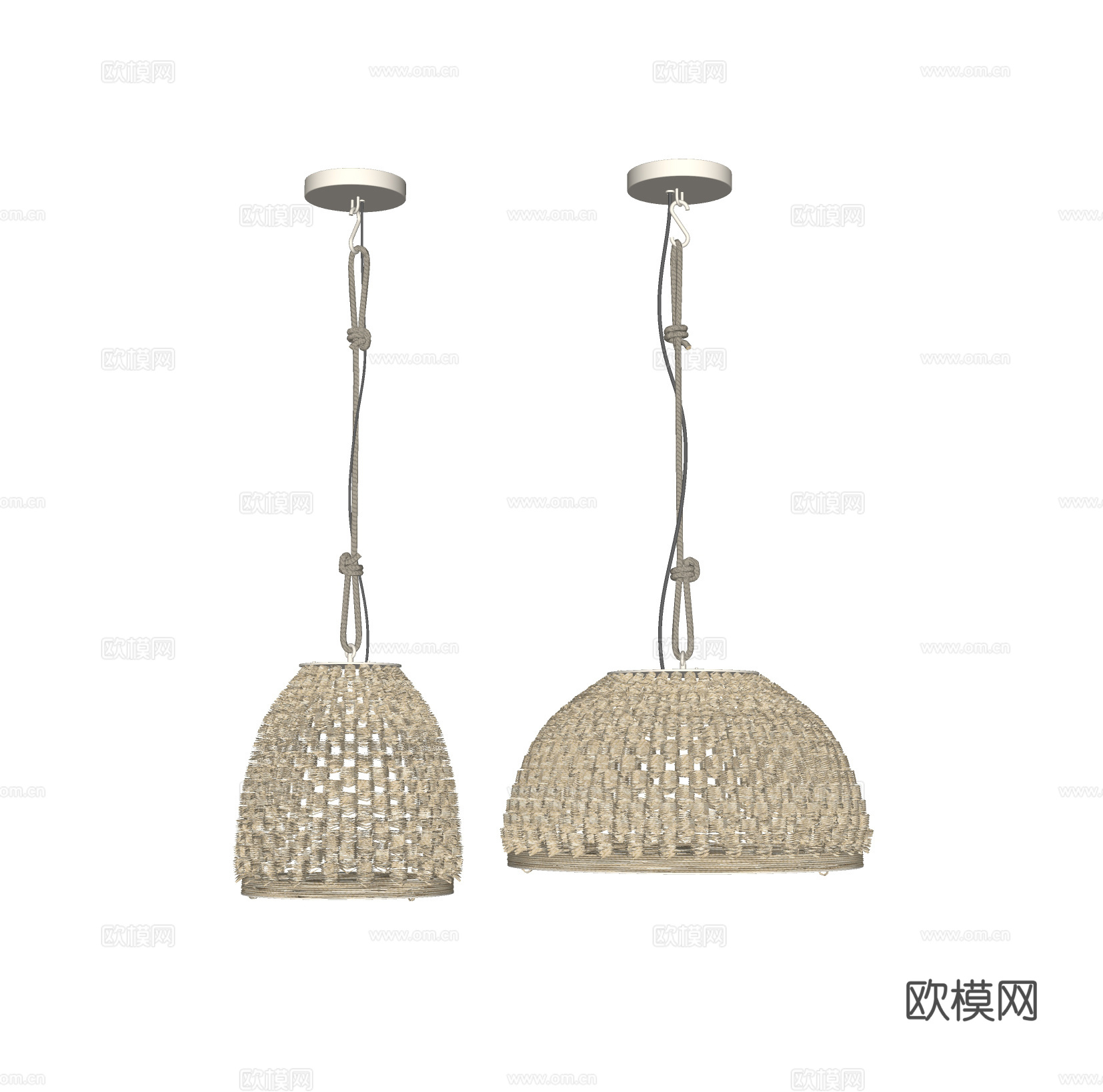 侘寂吊灯 编织吊灯su模型下载（渲染图1）