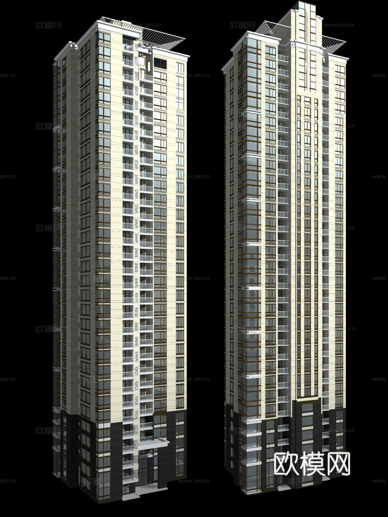 高层住宅楼外观免费3d模型