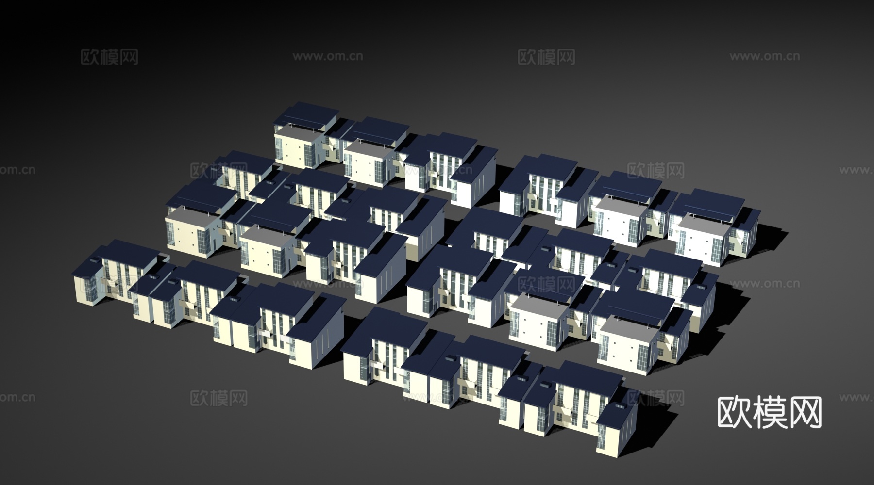 群楼 建筑群体 城市鸟瞰免费3d模型