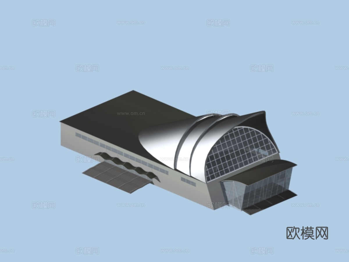 圆形公共建筑外观免费3d模型