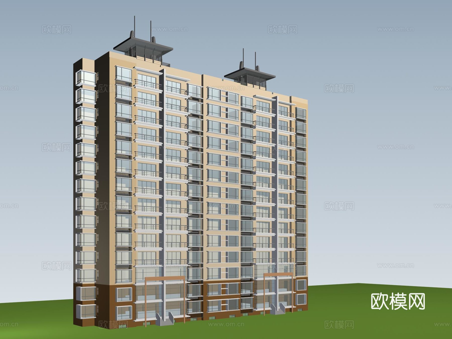 高层住宅楼外观免费3d模型