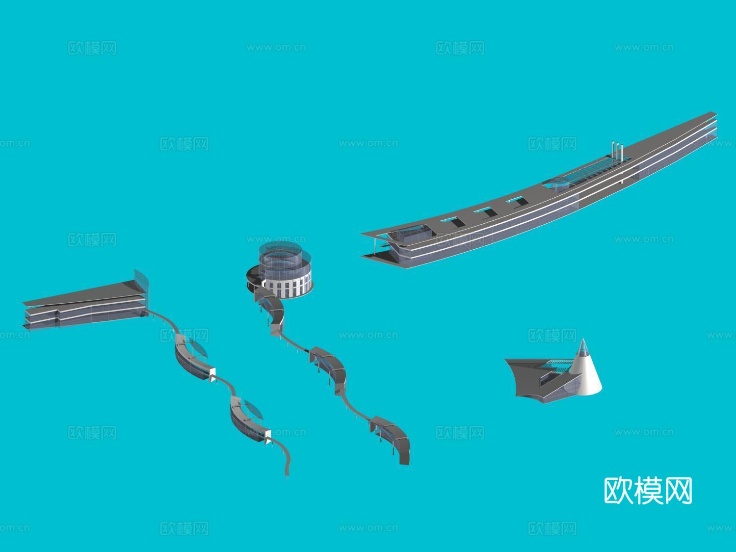 裙房 沿街裙楼免费3d模型下载（渲染图5）