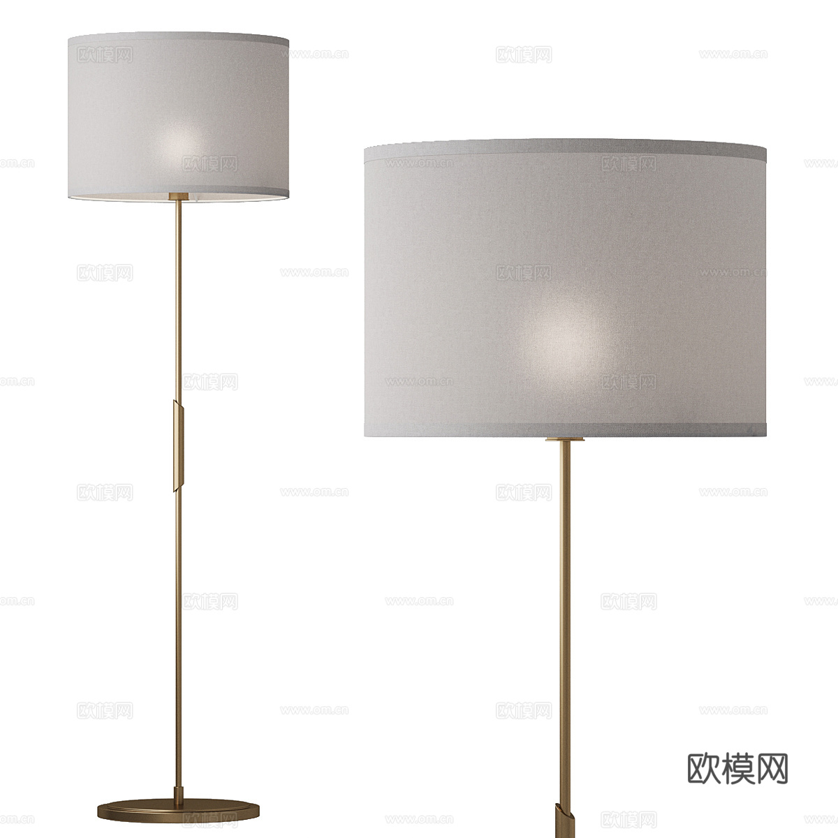 新中式落地灯3d模型下载（渲染图1）