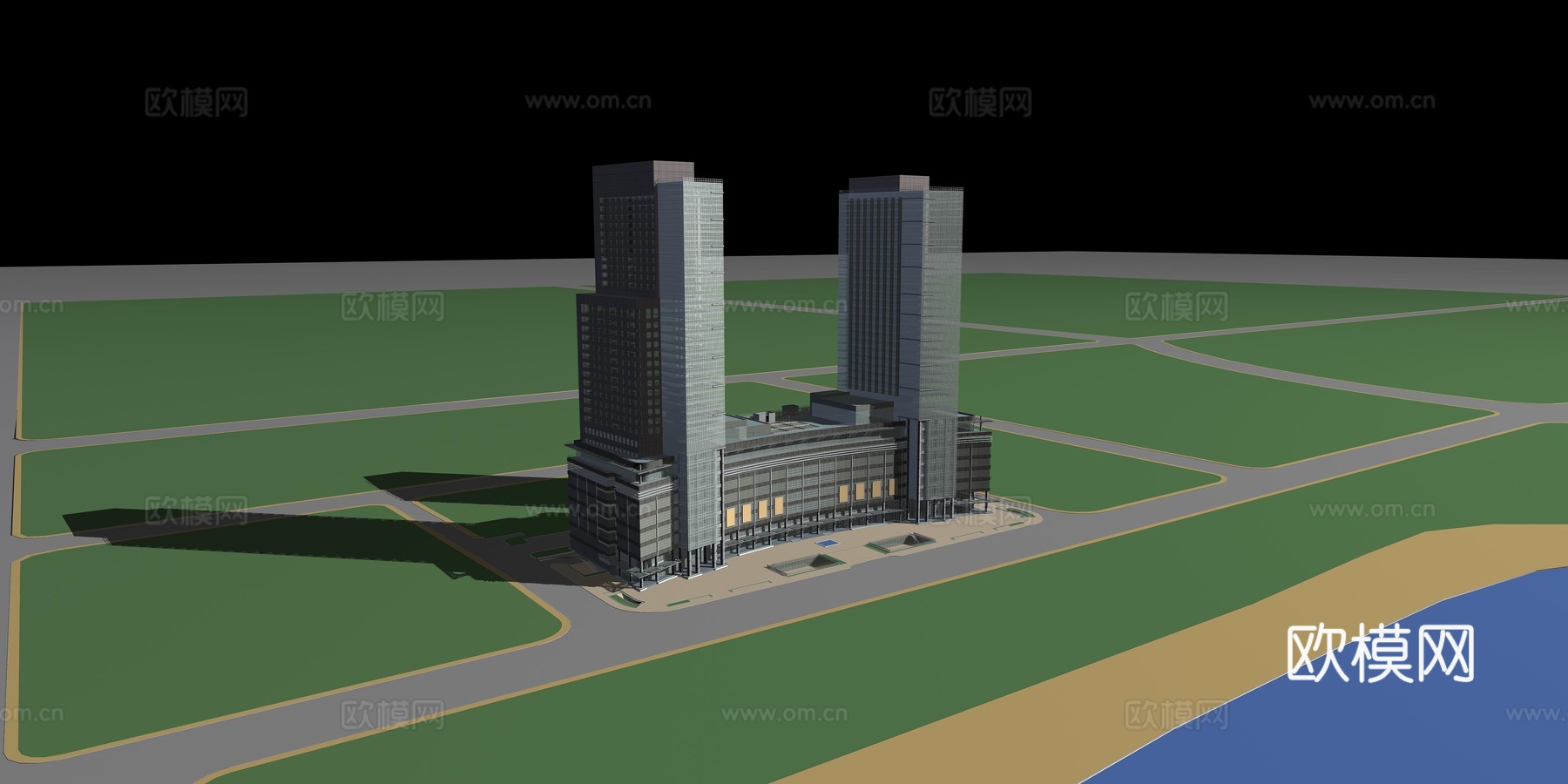 高层公共建筑外观免费3d模型