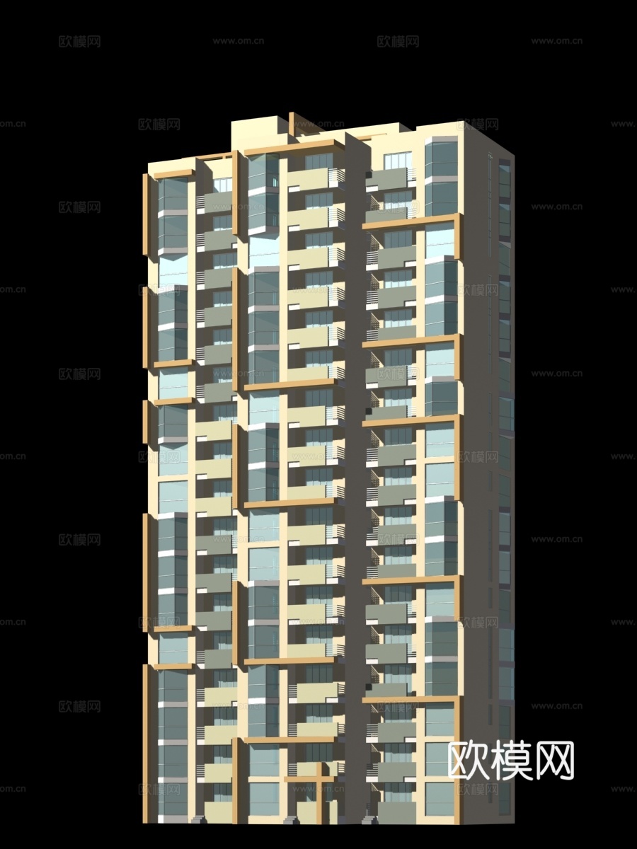 高层住宅楼外观免费3d模型