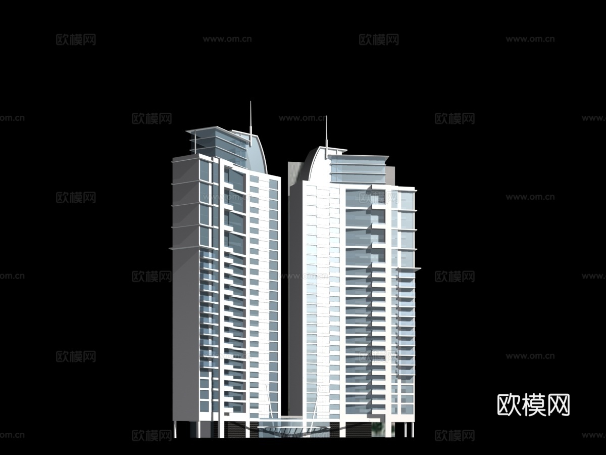 高层公共建筑外观免费3d模型