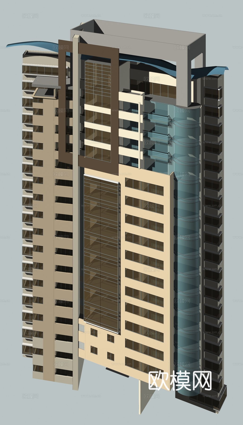 高层住宅楼外观免费3d模型