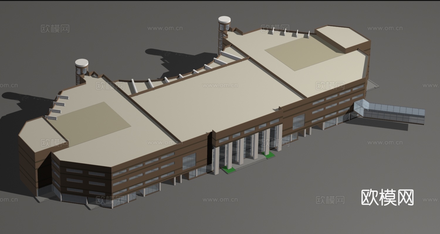 裙房 沿街裙楼免费3d模型下载（渲染图4）