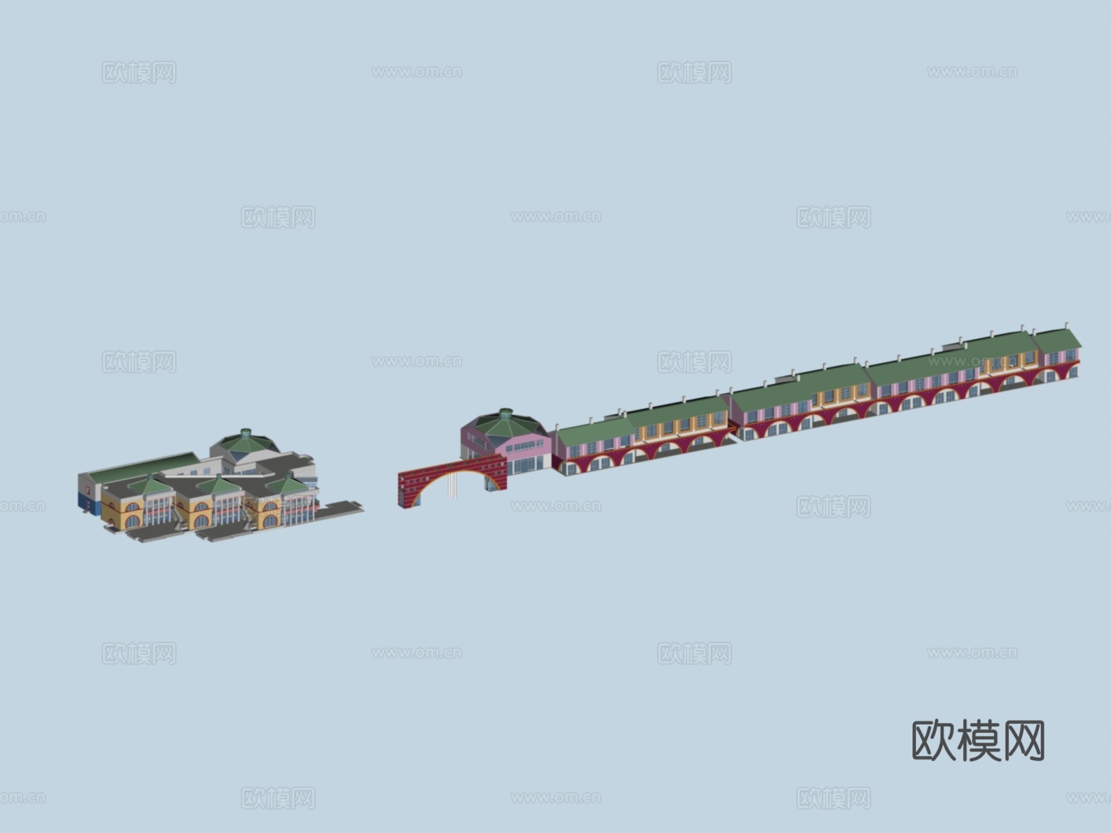 裙房 沿街裙楼免费3d模型下载（渲染图7）
