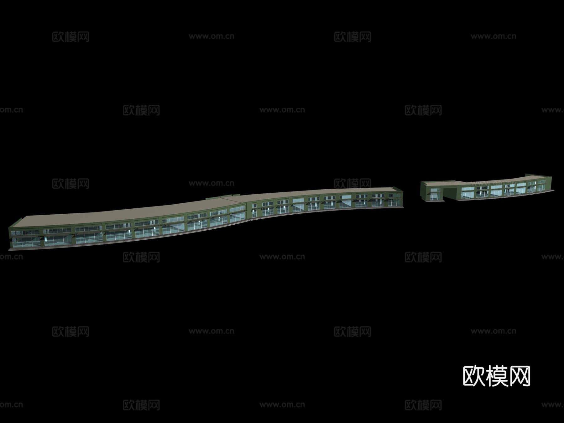 裙房 沿街裙楼免费3d模型下载（渲染图3）