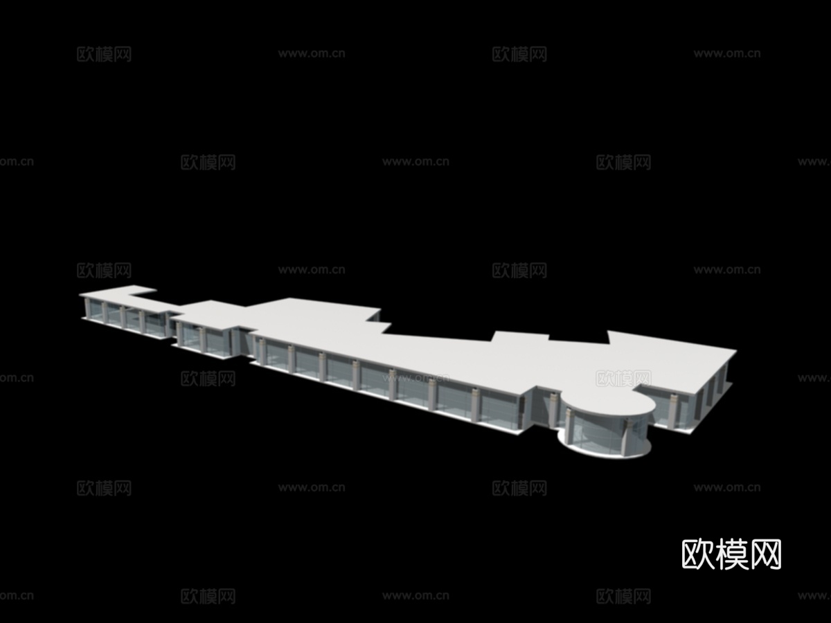 裙房 沿街裙楼免费3d模型下载（渲染图5）