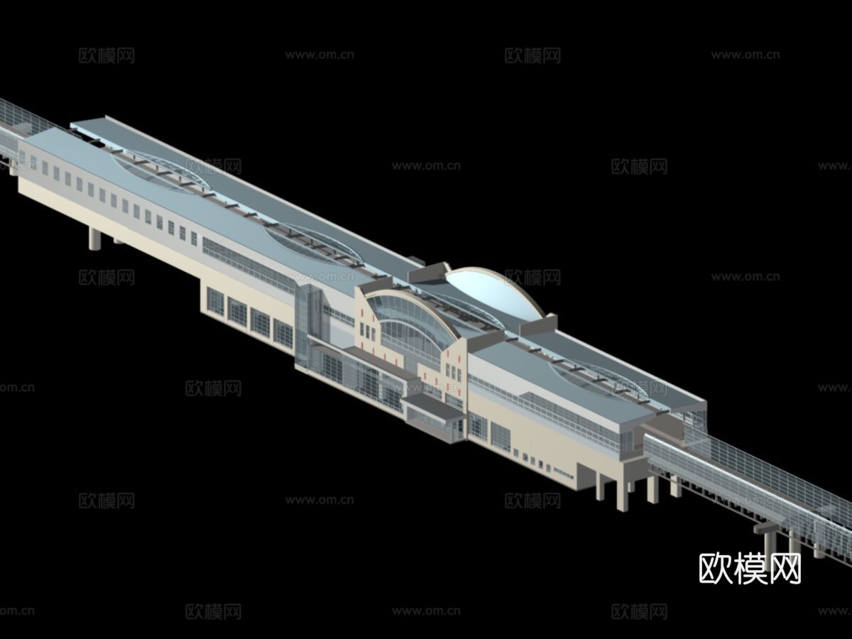 磁悬浮列车站免费3d模型