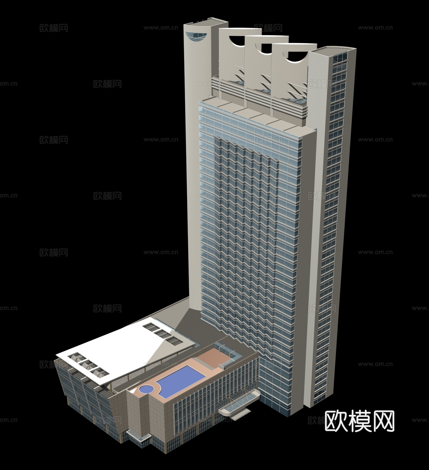 高层公共建筑外观免费3d模型