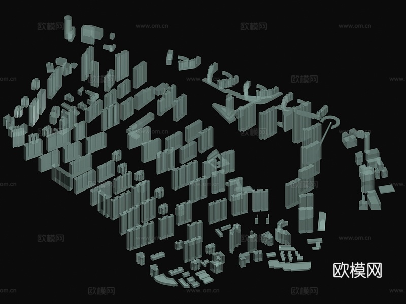 建筑群楼免费3d模型