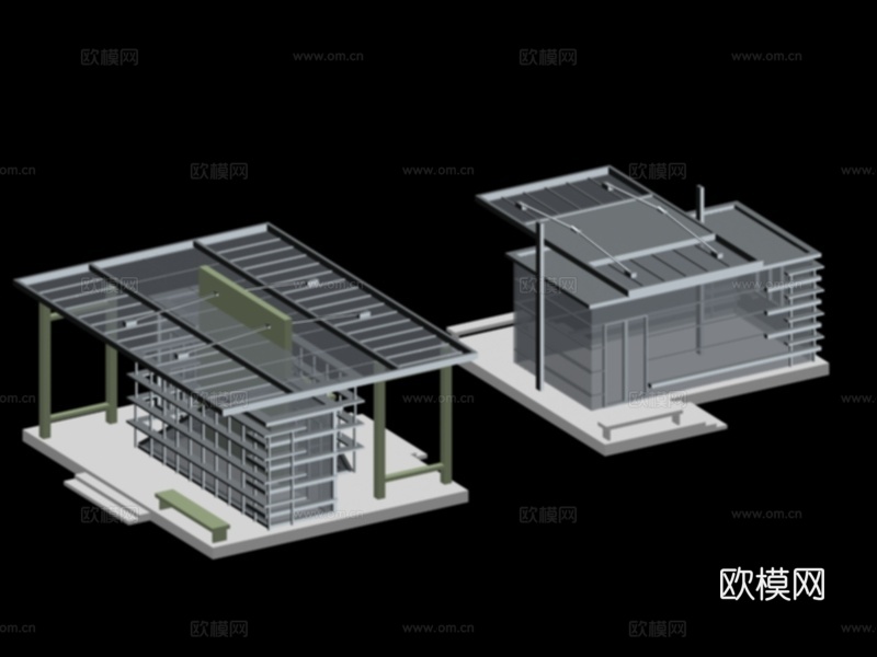 圆形公共建筑外观免费3d模型