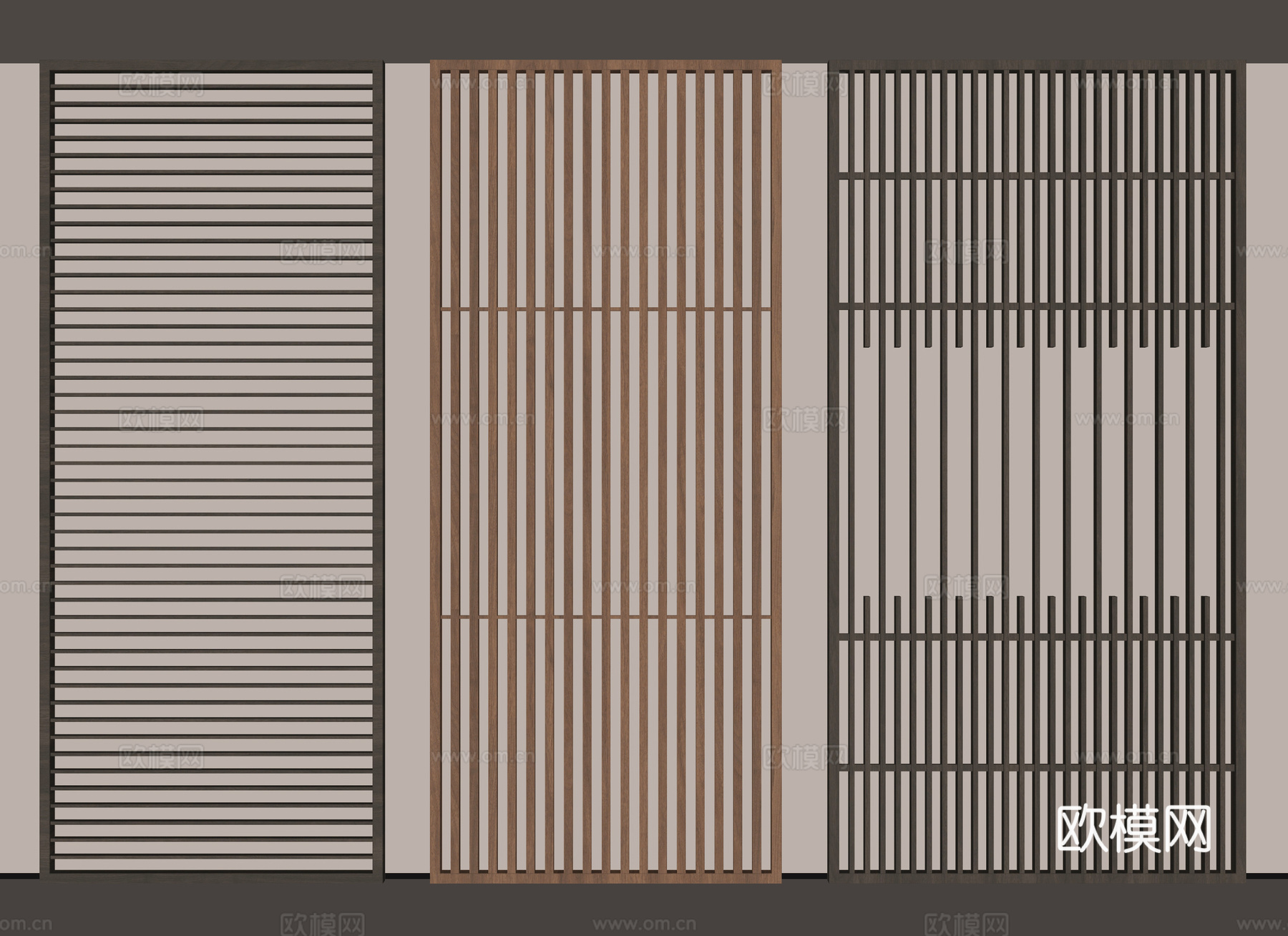 新中式屏风 隔断su模型下载（渲染图1）