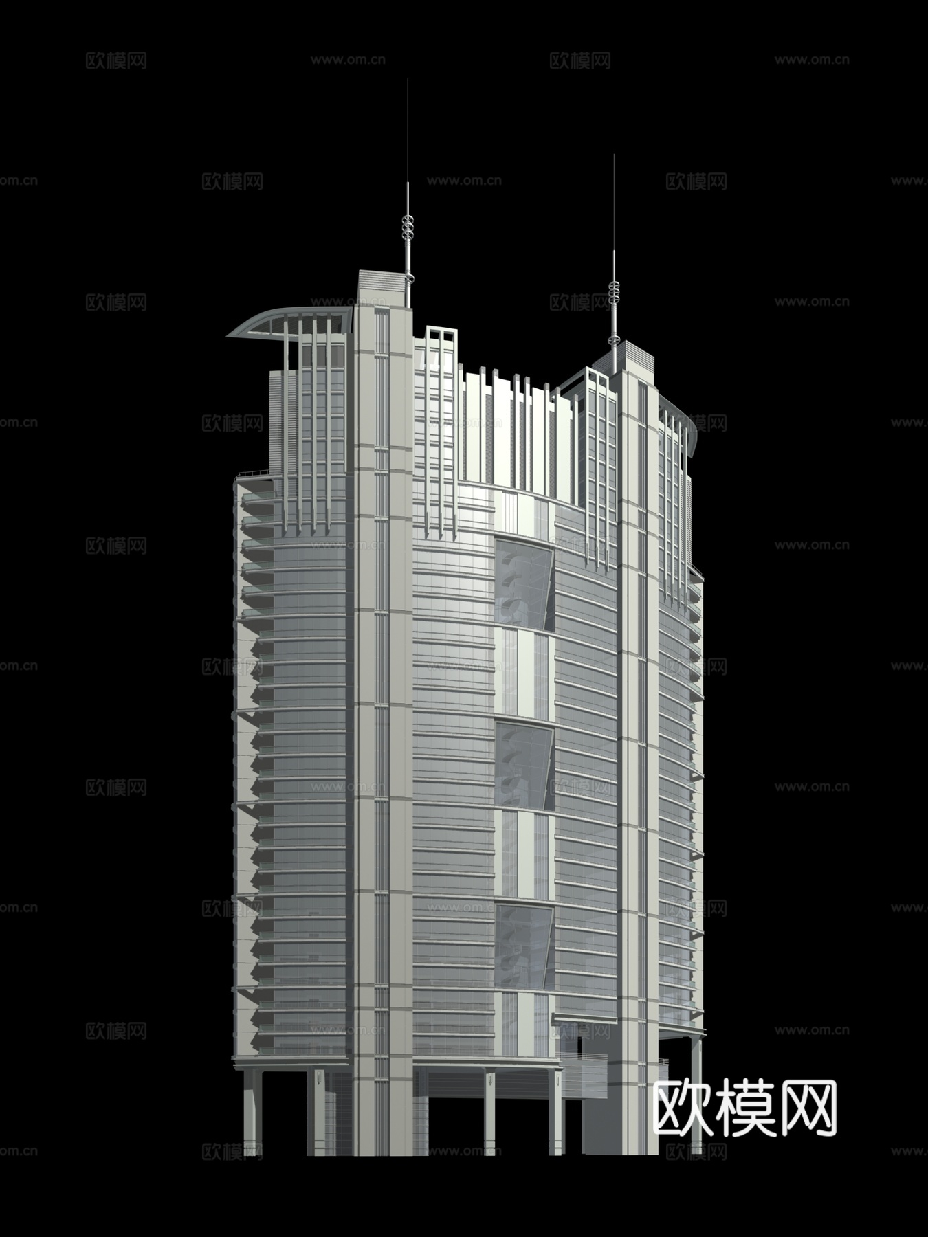 高层公共建筑外观免费3d模型