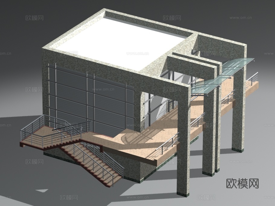 圆形公共建筑外观免费3d模型