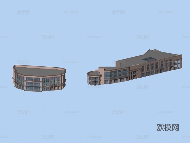 裙房 沿街裙楼免费3d模型下载（渲染图6）