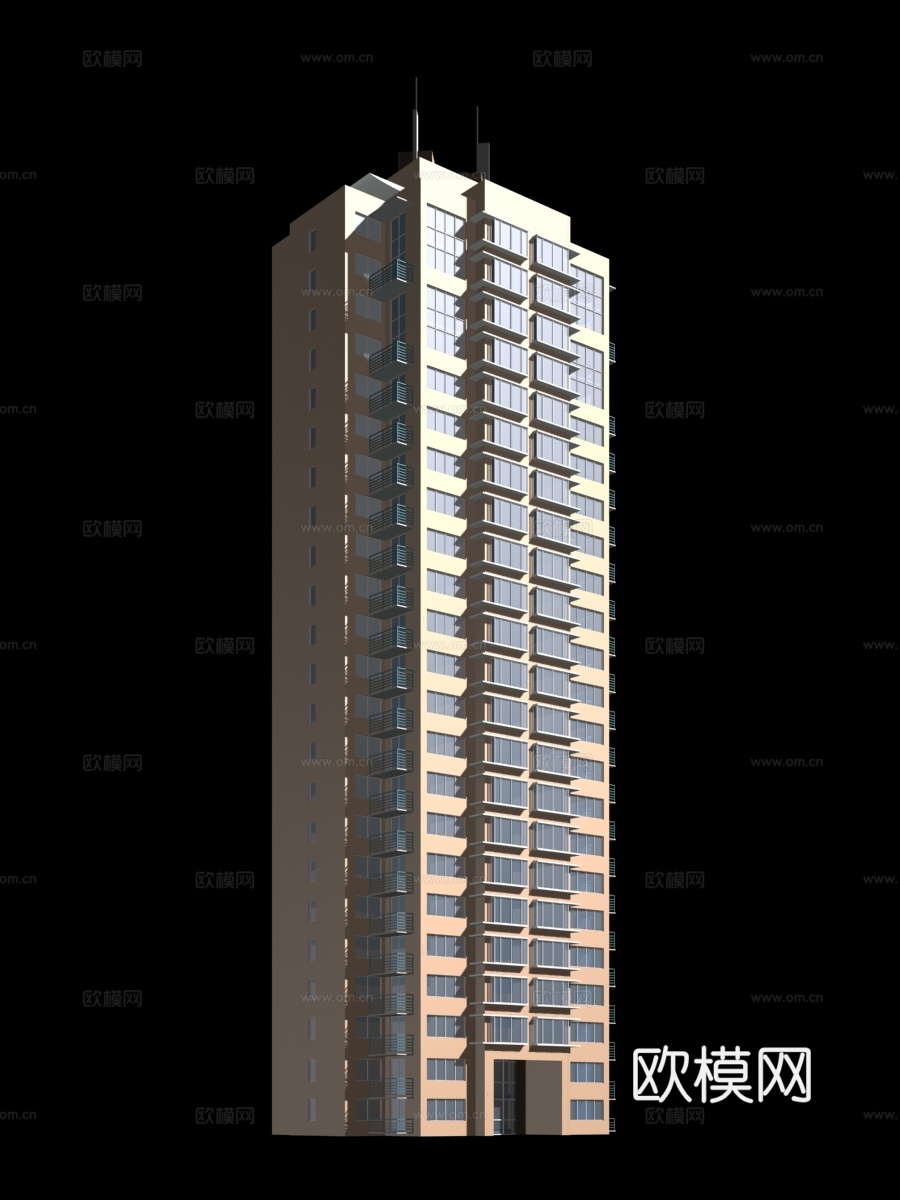 高层住宅楼外观免费3d模型