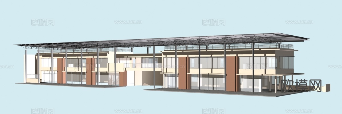 裙房 沿街裙楼免费3d模型下载（渲染图1）