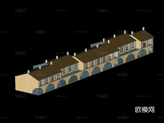 裙房 沿街裙楼免费3d模型下载（渲染图2）