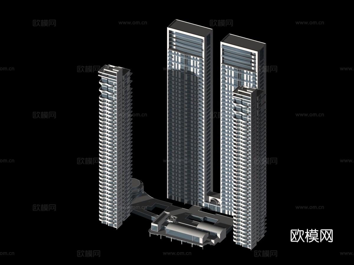 高层公共建筑外观免费3d模型