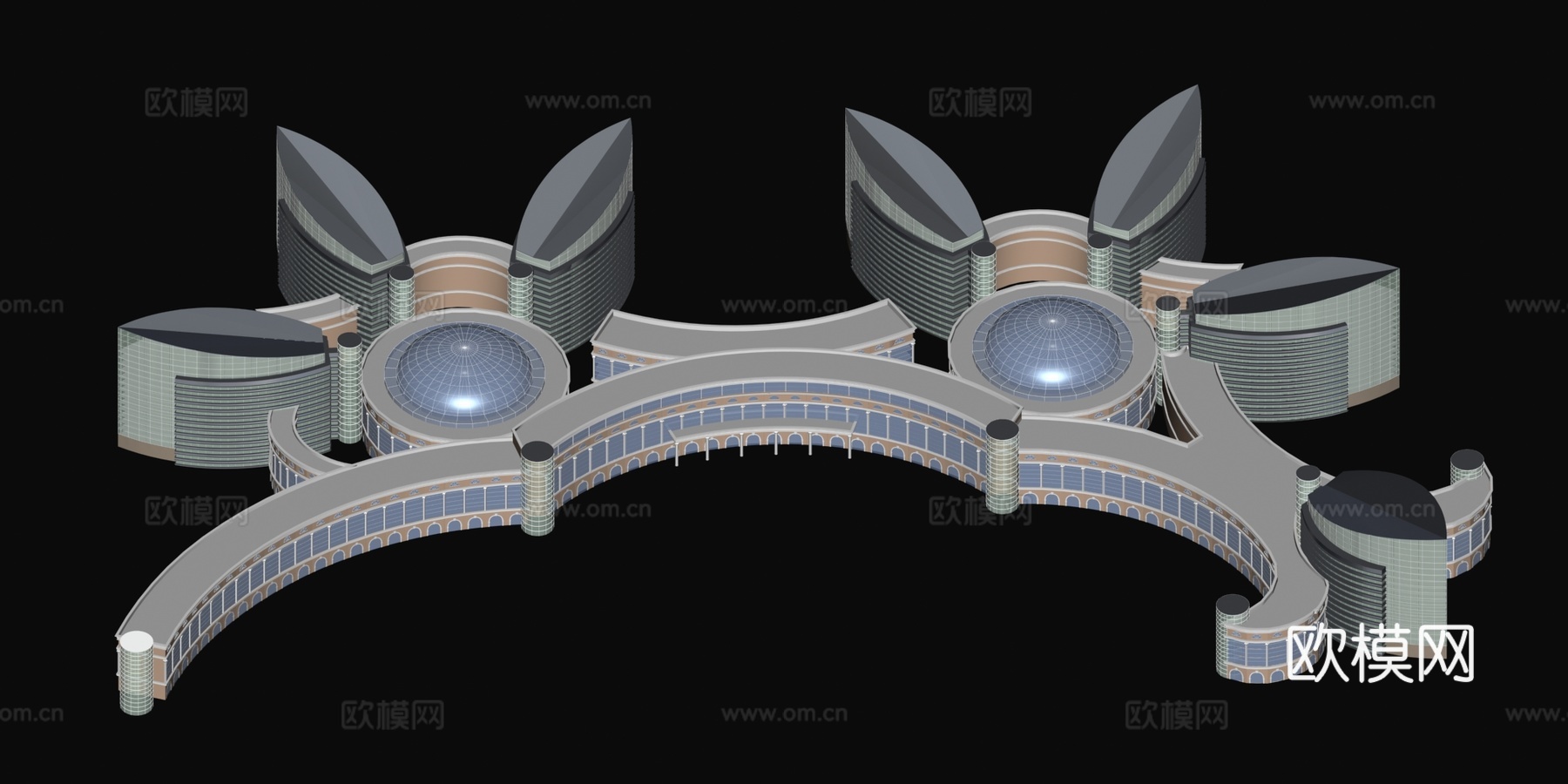 裙房 沿街裙楼免费3d模型下载（渲染图6）